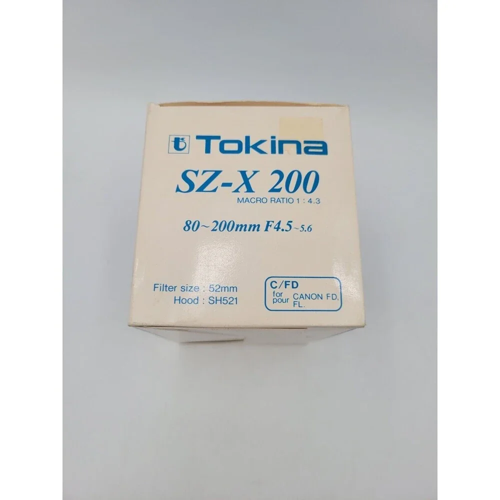 Tokina SZ-X 80-200mm F4.5‎ - 5.6 Camera SLR Lens 52mm C/FD for Canon FD W/ BOX